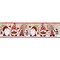 Designer’s Shop WR 63-5203 Christmas Gnome Wired Edge Ribbon – 2.5" x 10 Yards – Red Green Striped Hats & Holiday Lanterns on Natural Burlap